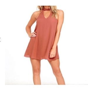 Lulus mock neck swing sleeveless mini dress